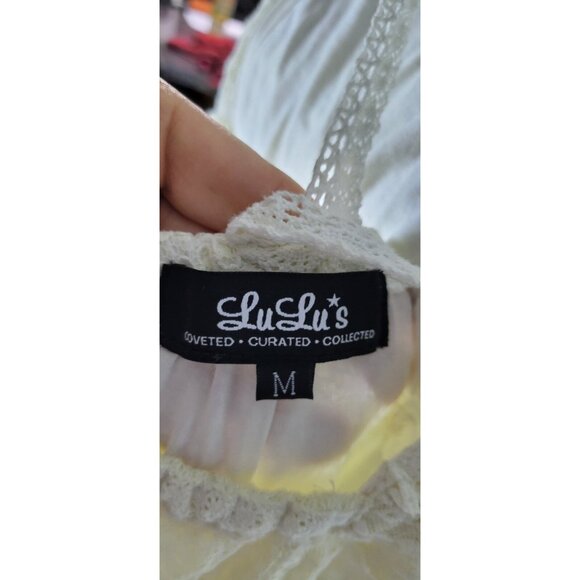 Lulus Maxi Dress Womens Beige Coveted Curated Colleted Size M Wedding - Picture 6 of 11